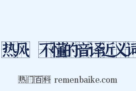 热风·不懂的音译近义词是什么意思的图片